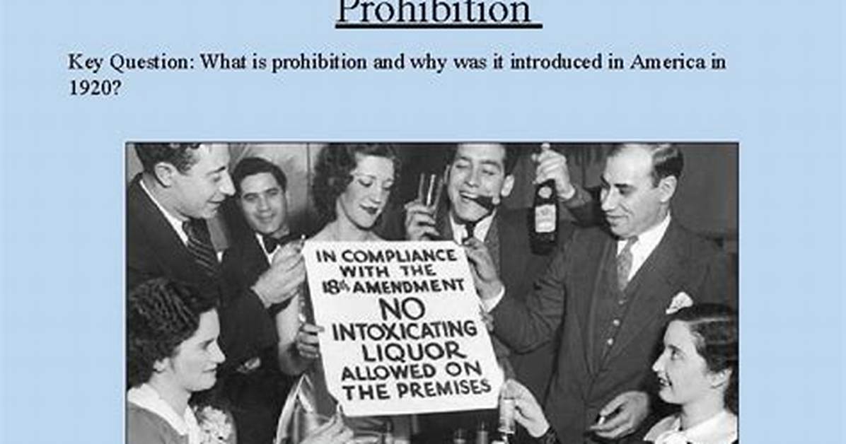 Why Prohibition Was Introduced?