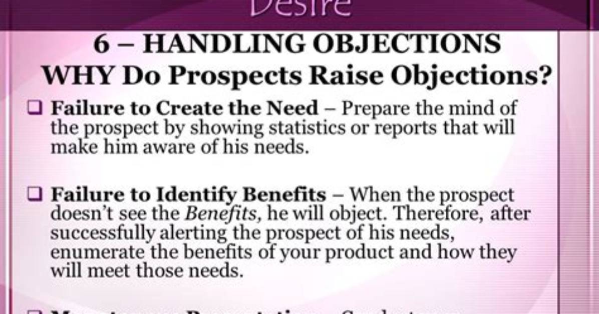 Why Prospects Raise Objections?