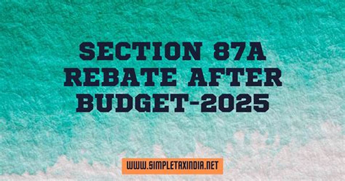 Why Rebate Under Section 87A?