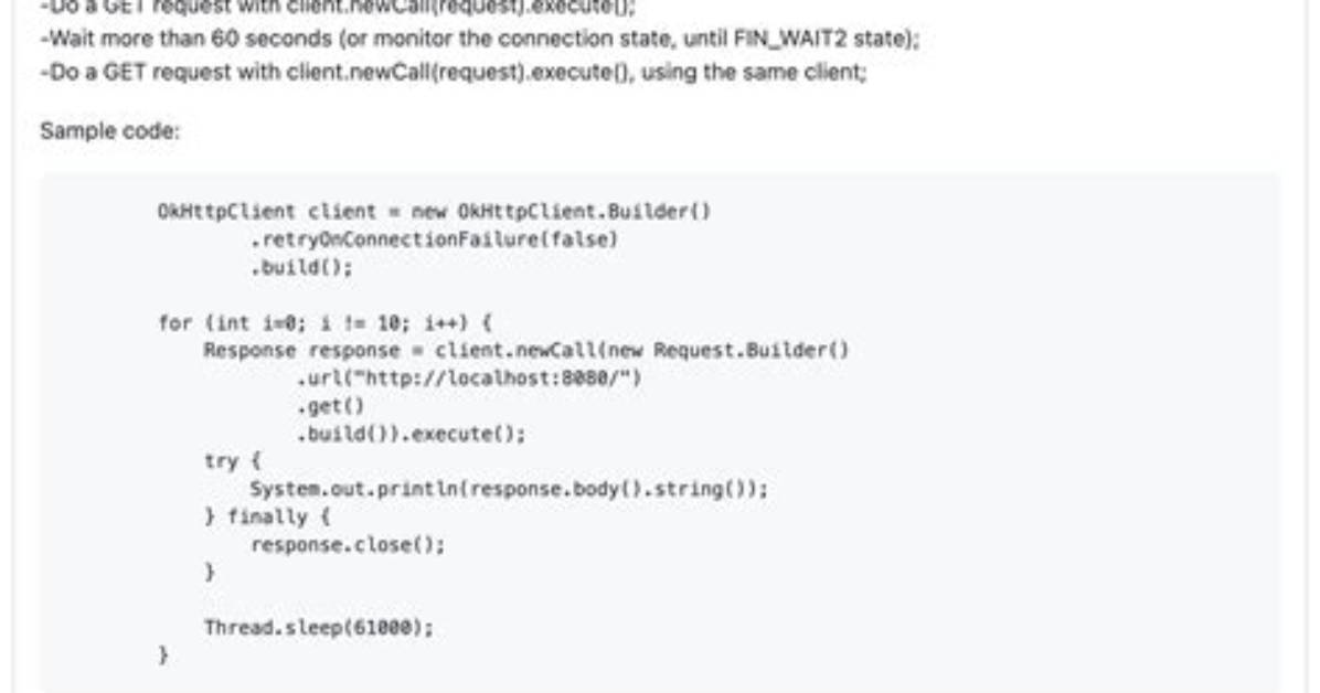 Why retryOnConnectionFailure(true) Is a Solution to Okhttp Error: Java. Io. Ioexception: Unexpected End of Stream