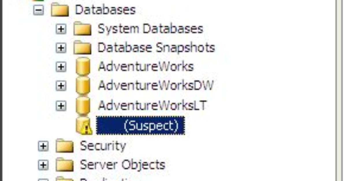 Why Sql Database Is in Suspect Mode