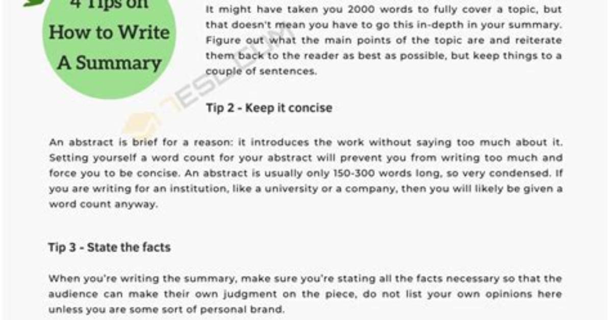 Why Summary Is Useful?