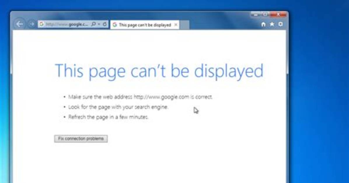Why the Page Cannot Be Displayed?
