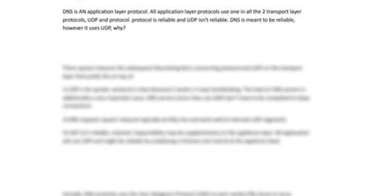 Why Udp Is Not Reliable?