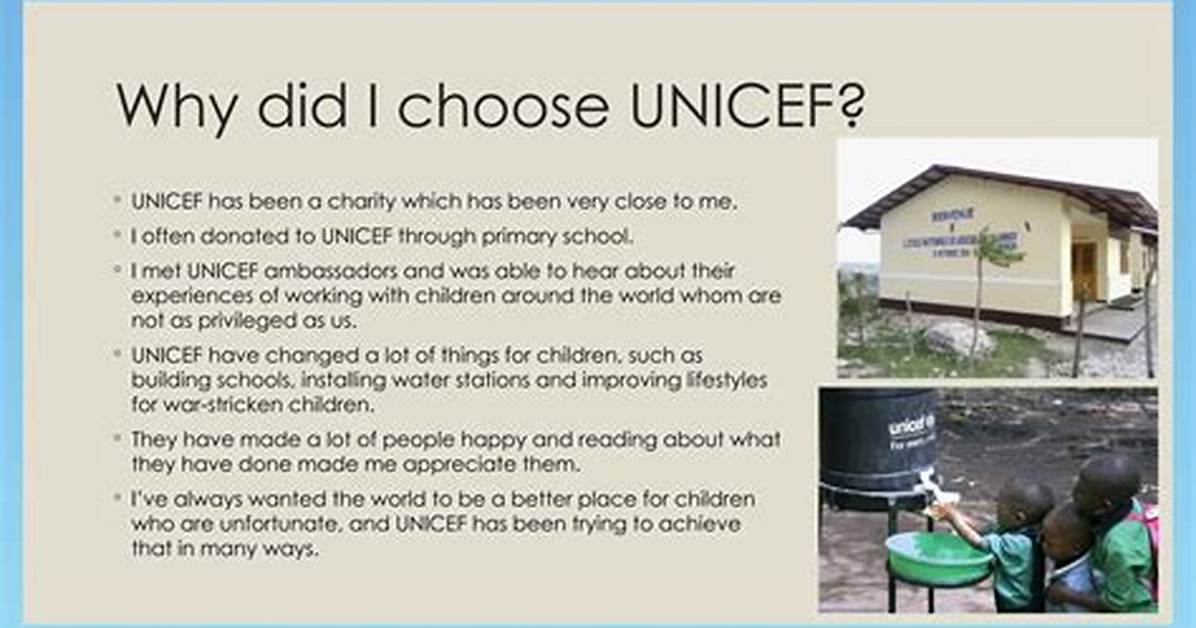 Why Unicef Is Good?