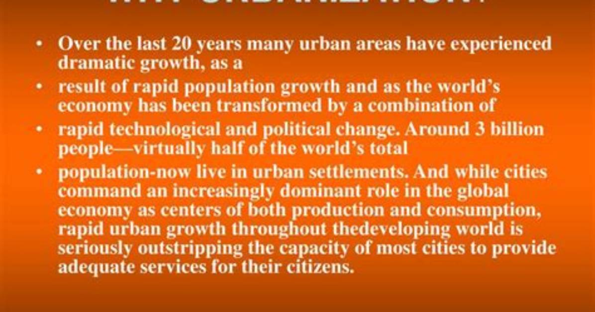 Why Urbanization Is Important?