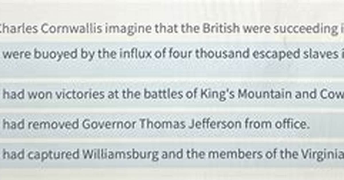 Why Was Cornwallis Position a Problem for His Troops