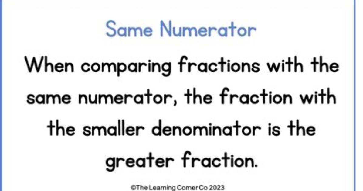 Why You Can Compare Only the Numerators?