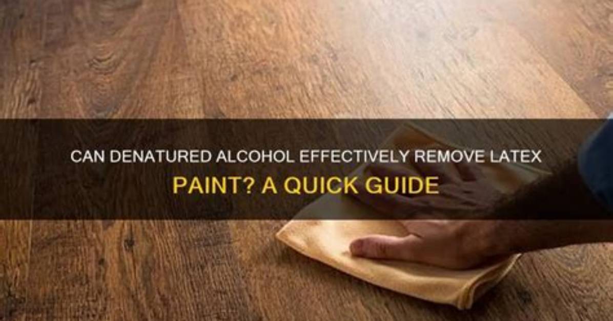 Will Denatured Alcohol Remove Dried Paint