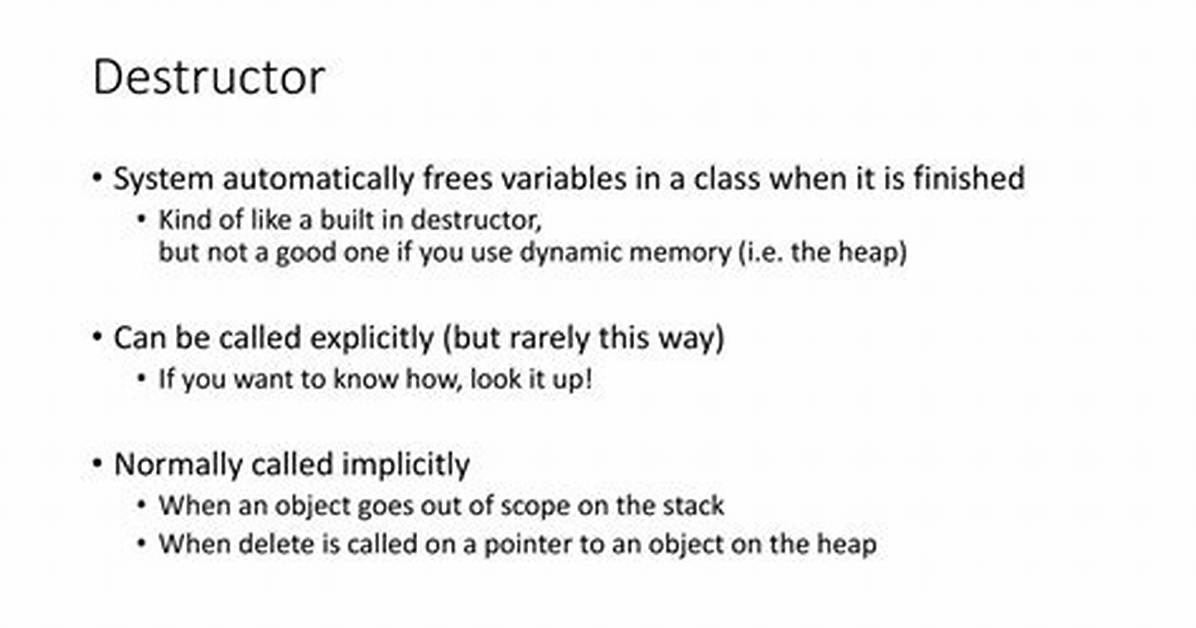 Will Destructor Delete Built-in Types and Pointer Objects?