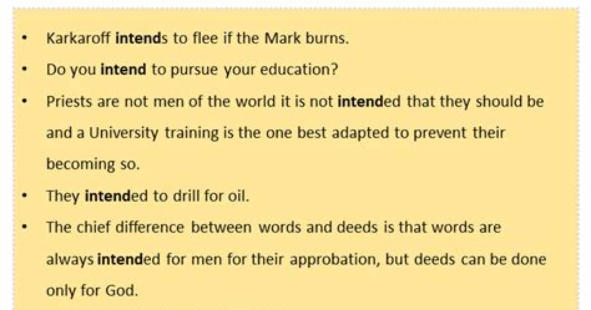 Will Intend in a Sentence?