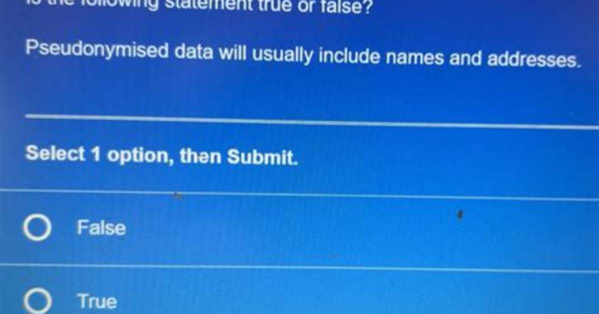 Will Pseudonymised Data Include Names and Addresses?