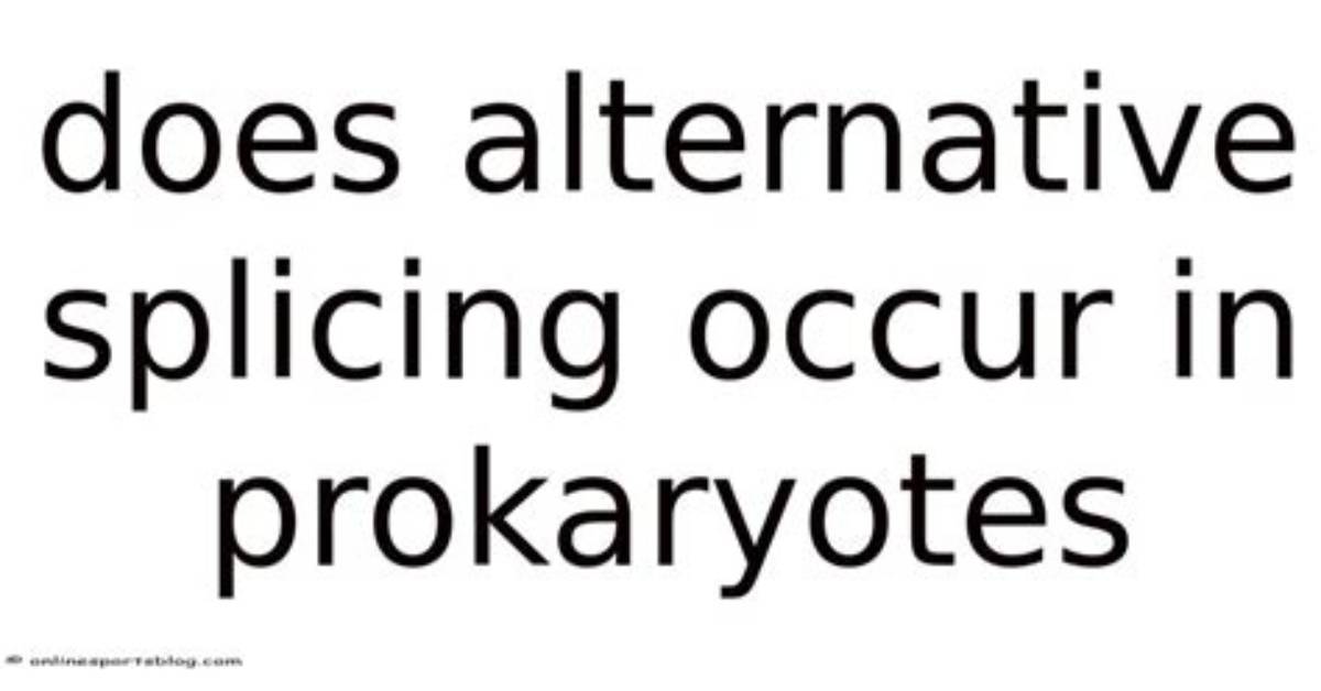 Will Splicing Occur in Prokaryotes?