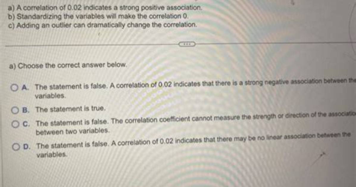 Will Standardizing Variables Make the Correlation 0?