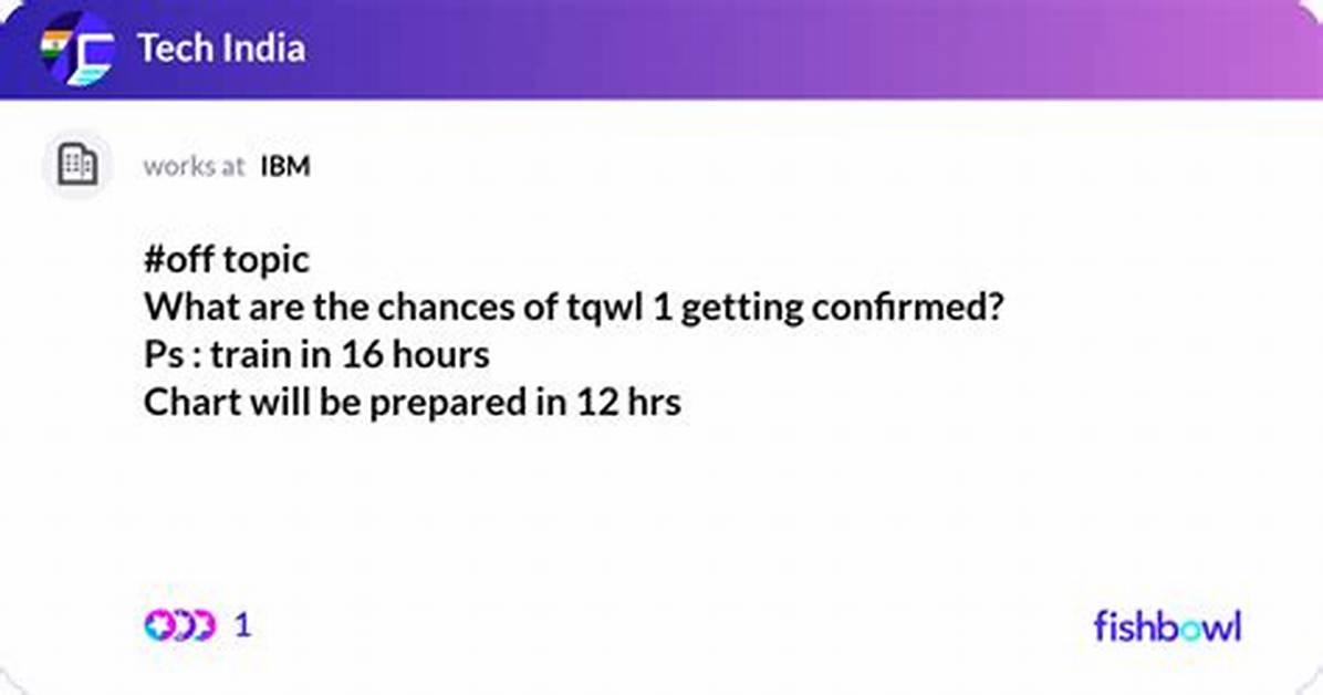 Will Tqwl 1 Be Confirmed?