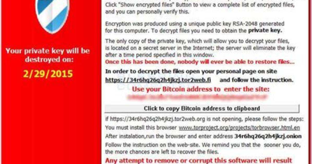 Win32/Filecoder. Cryptowall. D