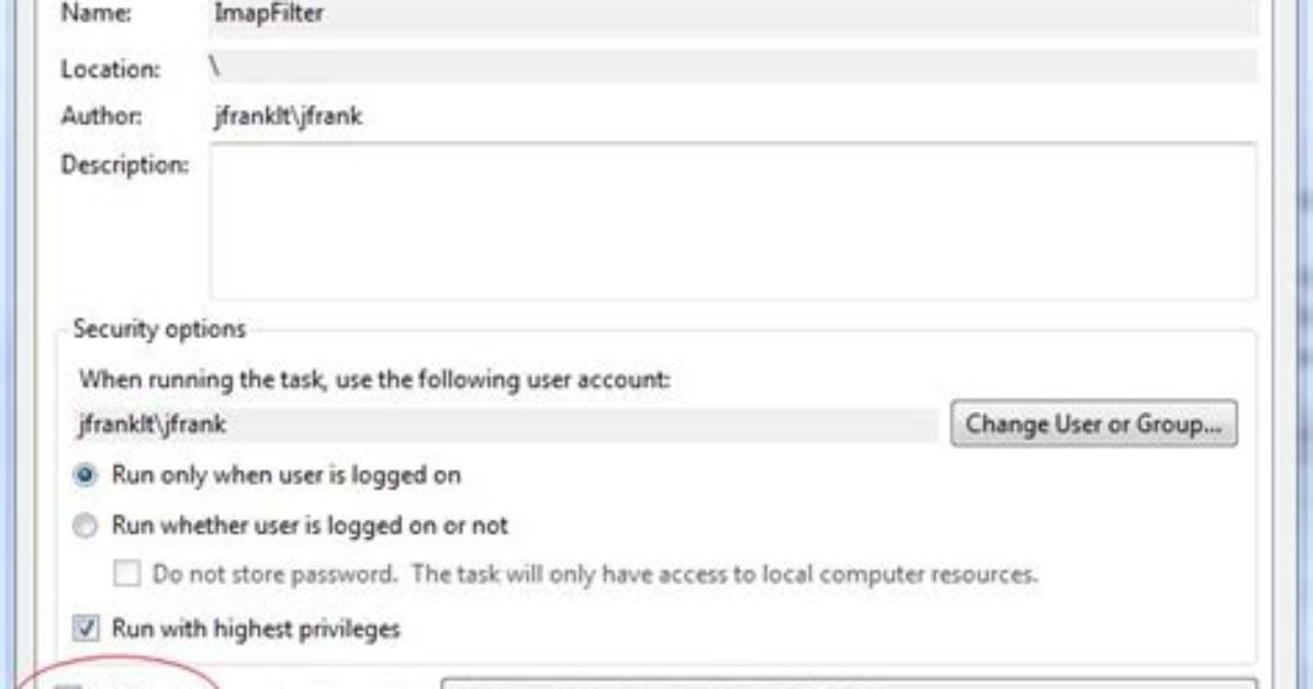 Windows 7 Task Scheduler Hidden Setting Doesn't Work