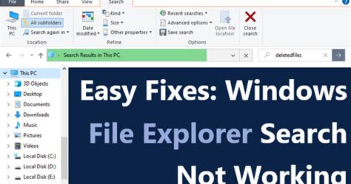 Windows Explorer File Search Always Returning "No Items Match Your Search"