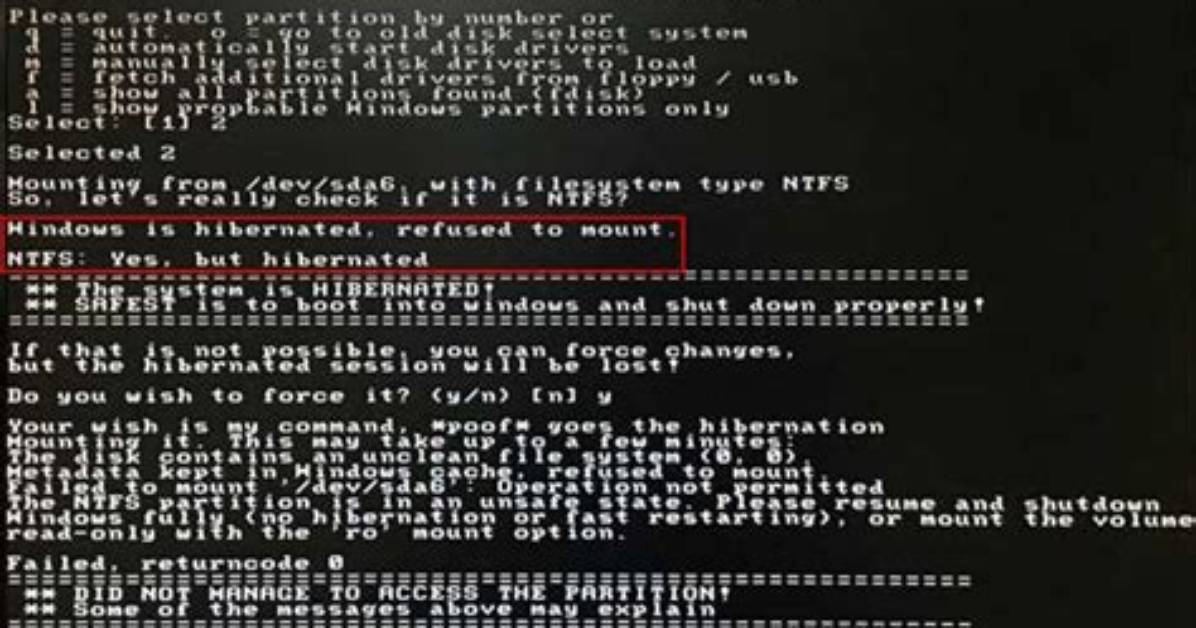 Windows Is Hibernated, Refuses to Mount [Duplicate]