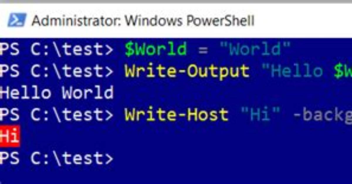 Windows Powershell Hello World Not Printing
