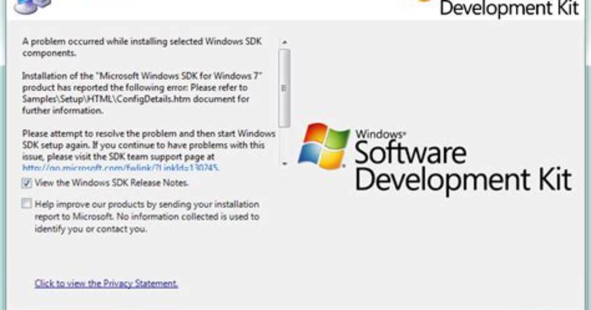 Windows Sdk Error