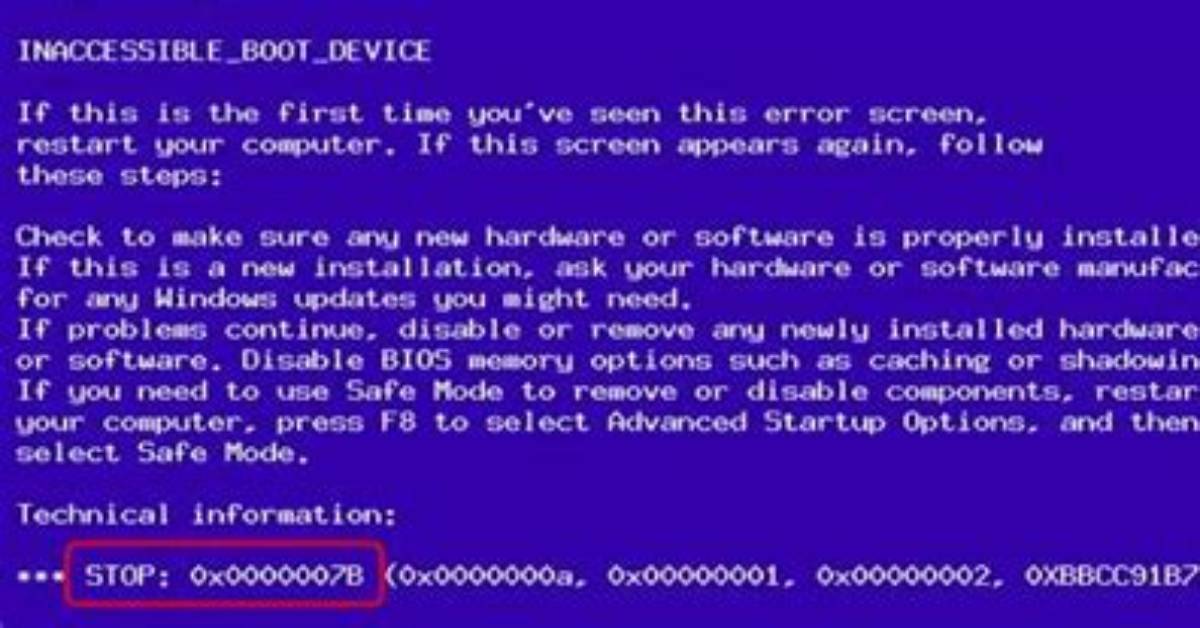 Windows Xp Stop 0X0000007B Error