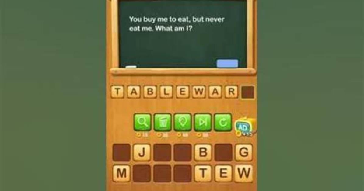 Word Riddles Level 82-You Buy Me to Eat, but Never Eat Me. What Am I?