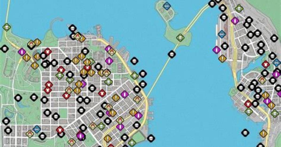 World Map / San Francisco Bay, Watch Dogs 2 Map