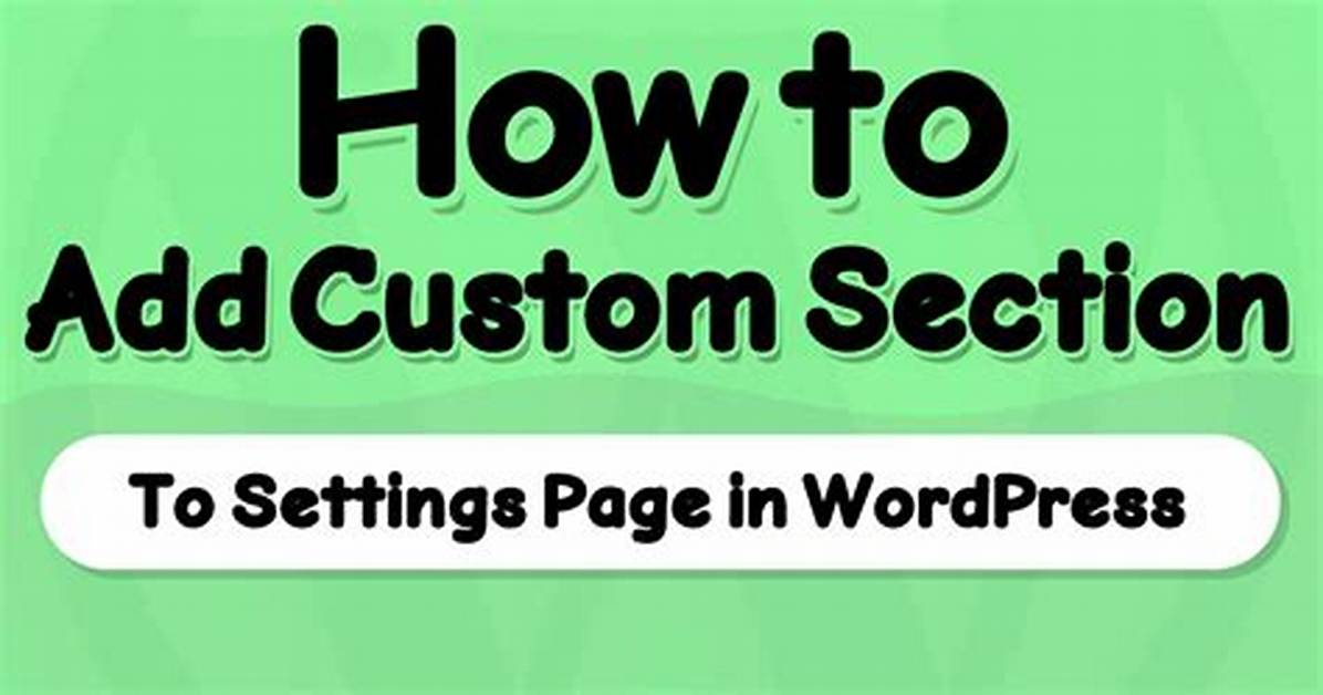 Wp Undefined Function Add_Settings_Section