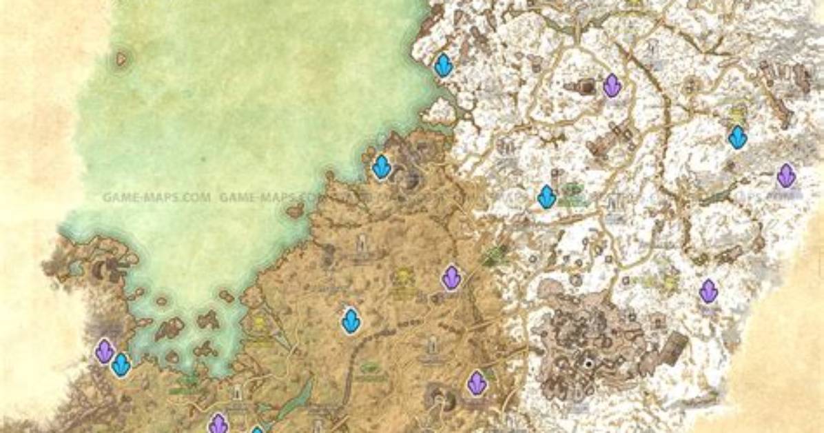 Wrothgar Skyshards Location Map the Elder Scrolls Online (Eso)