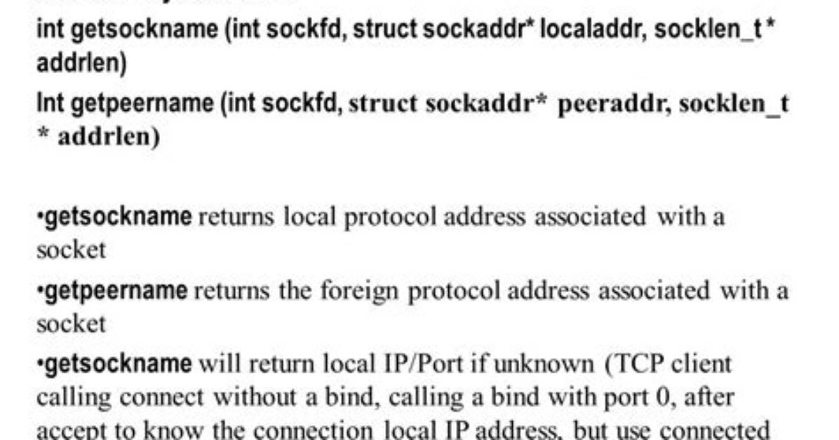 Wsaefault Error When Use Getsockname Function