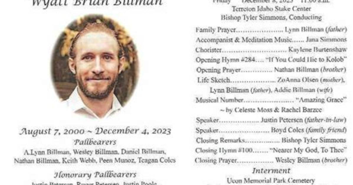 Wyatt Billman of Terreton, Id, Dies in Devastating Car Accident