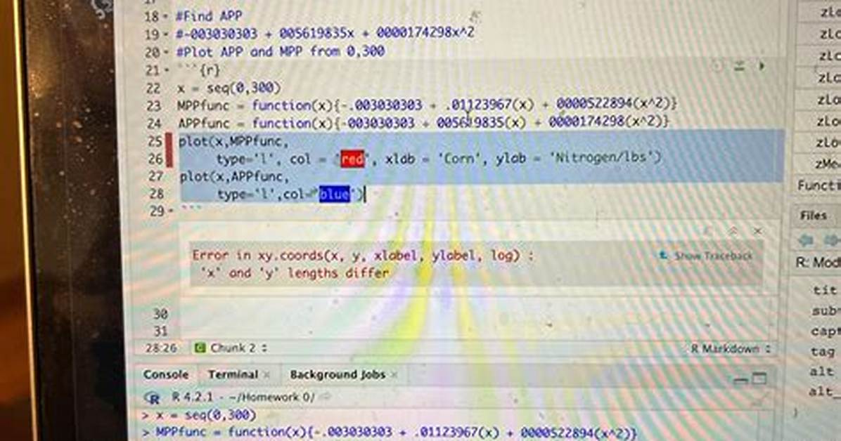 'X' and 'Y' Lengths Differ Error When Plotting