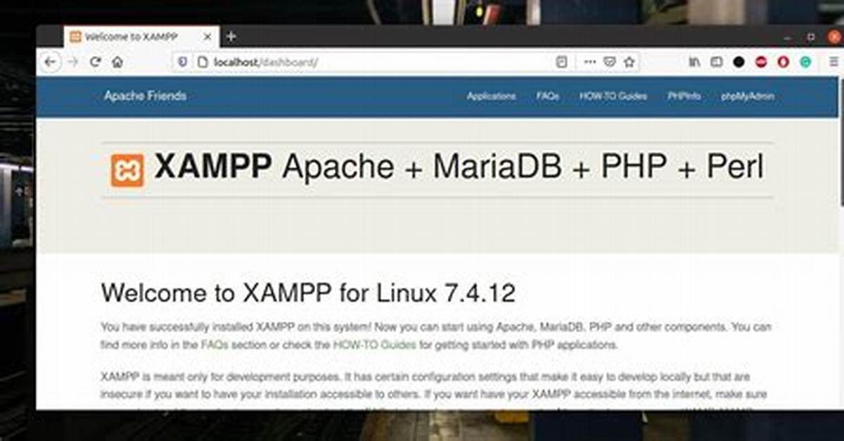 Xampp Localhost/Dashboard