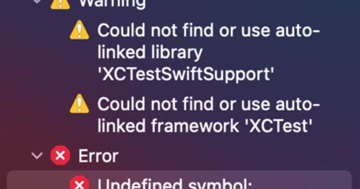 Xcode 13.1: Undefined Symbol: __Swift_Force_Load_$_Xctestswiftsupport