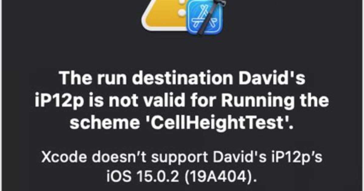 Xcode Doesn’t Support iOS 15.0
