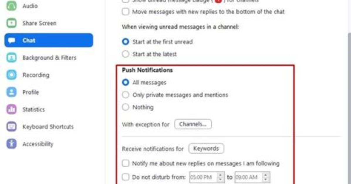 Zoom: How to Configure Your Push Notification Settings?