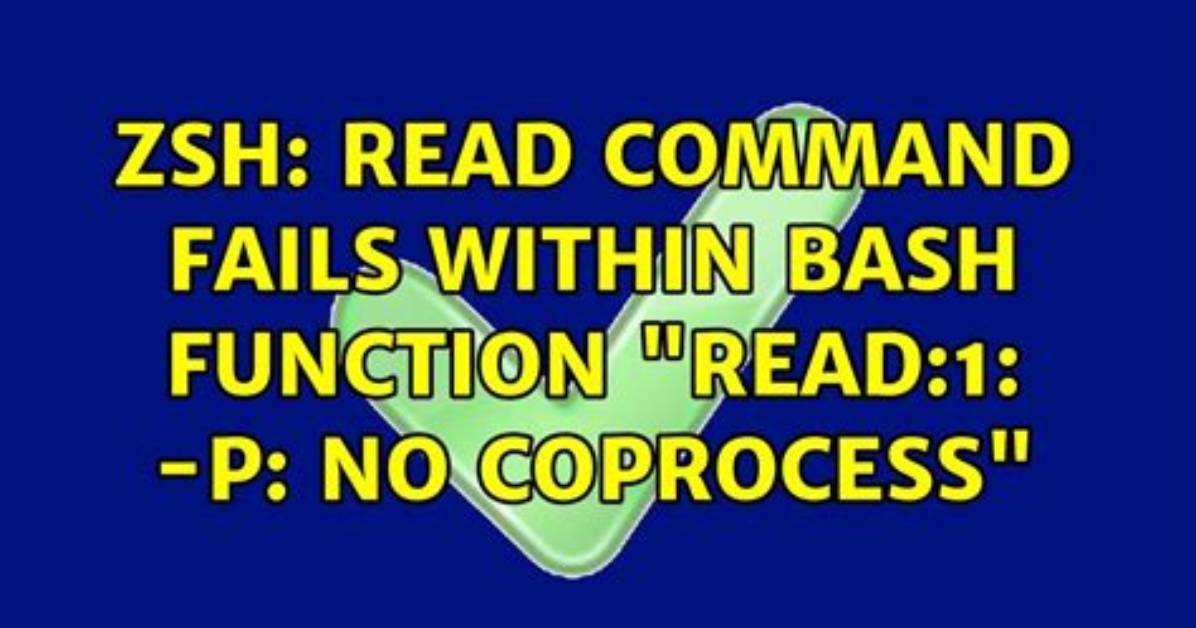 Zsh: Read: -P: No Coprocess Error While Using Read Command with -P Flag